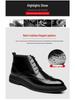 Men's Winter Mid-High Leather Brogue Boots with Velvet - Elevating Chelsea & Genuine Leather Martin Boots.