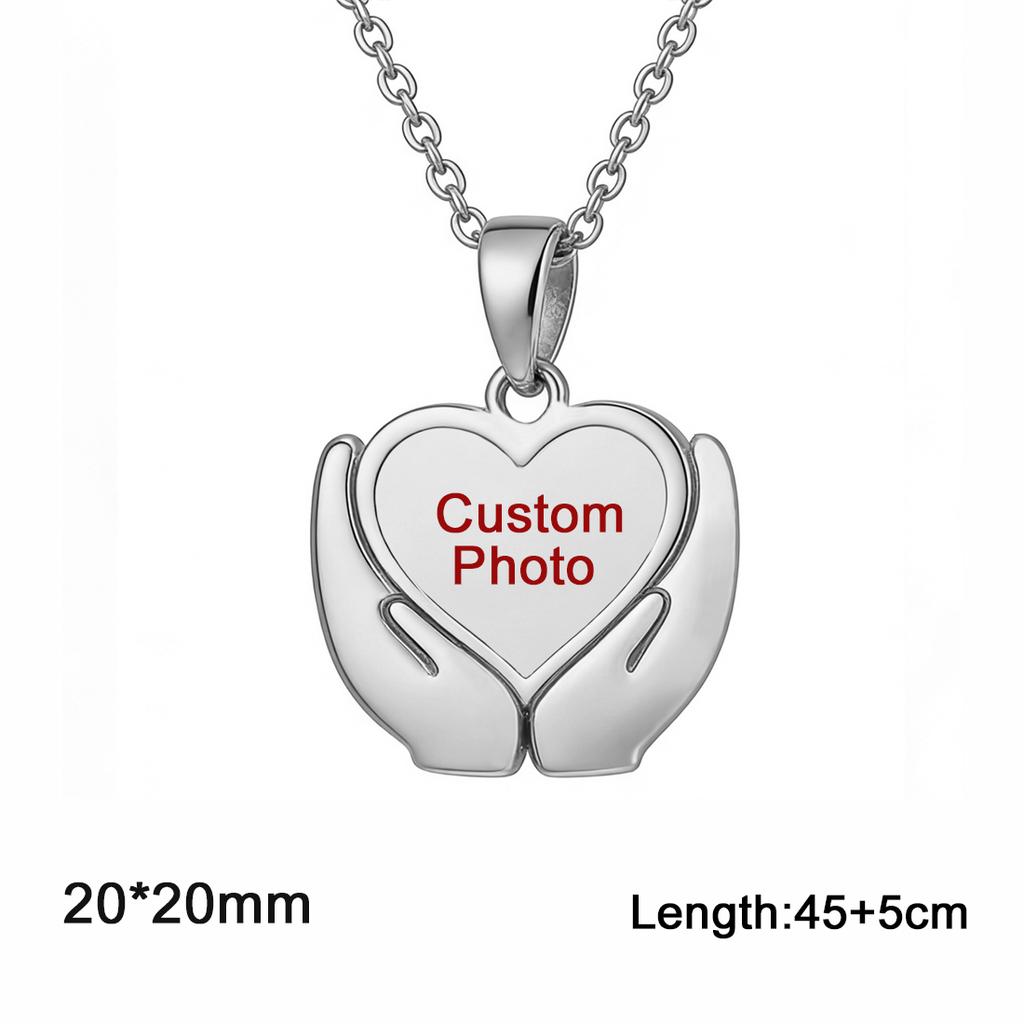 Custom Photo Necklace Stainless Steel Personalized Picture Pendant Necklaces for Women Men Couple Children Jewelry Gifts