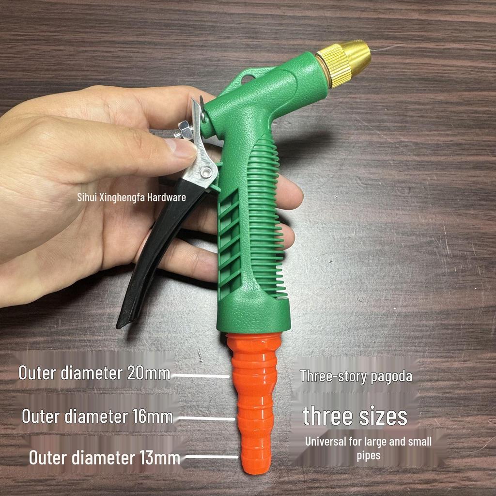 Versatile Water Spray Nozzle: Car Wash, Garden Watering, Vegetable Spraying, Floor & Balcony Cleaning with Soft Hose Connector