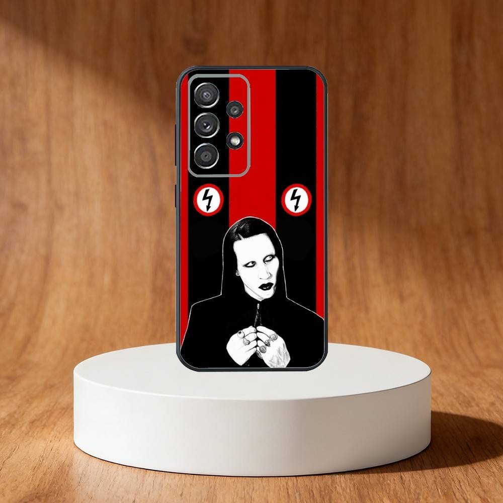 M-Marilyn Singer Manson Phone Case For Samsung S25,S24,S21,S22,S23,S30,Ultra,S20,Plus,Fe,Note,10,9,5G Black Cover