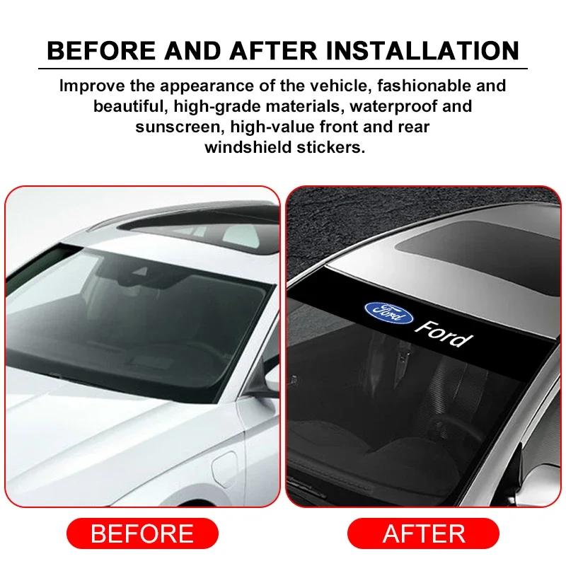 Car Sticker 2026 For Ford 1pcs Car Front Rear Window Sticker Waterproof Sunshade Windshield Decal For Ford Focus 2 3 mondeo mk3