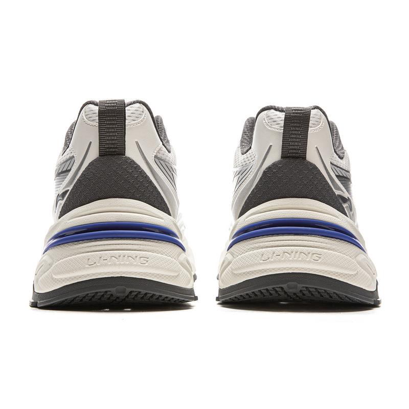 New LiNing Shock Absorbers Slip Resistant Abrasion Resistant Low Top Chunky Sneakers Men's White Silver AGCV275-1
