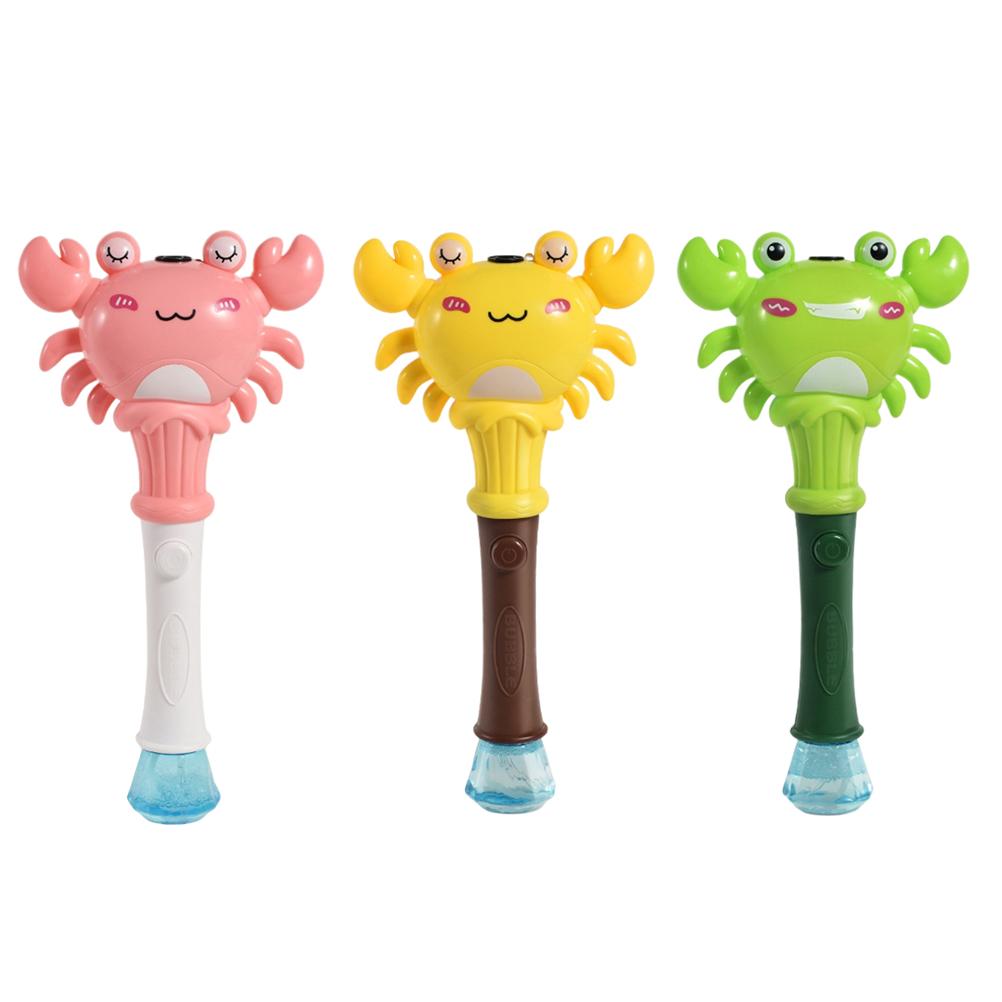 Bubble Wand Cartoon Crab Musical Bubble Blower with Lights Handheld Automatic Bubble Machine Party Favors Gifts for