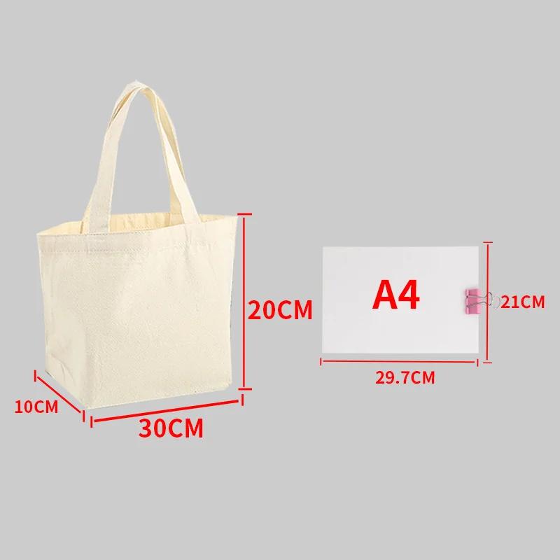 Reusable Foldable Shoulder Handbag Eco-Friendly Women Ladies Large Cotton Fabric Canvas Tote Bag For Market Shopping Bags Blank