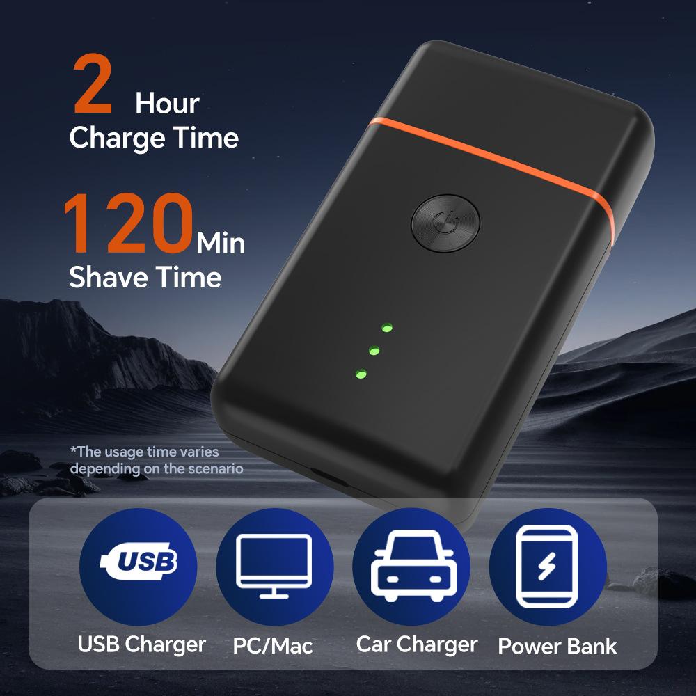 Electric Portable Waterproof Shaver USB Rechargeable Electric Beard Shavers for Men Detachable Blade for Washing with Water