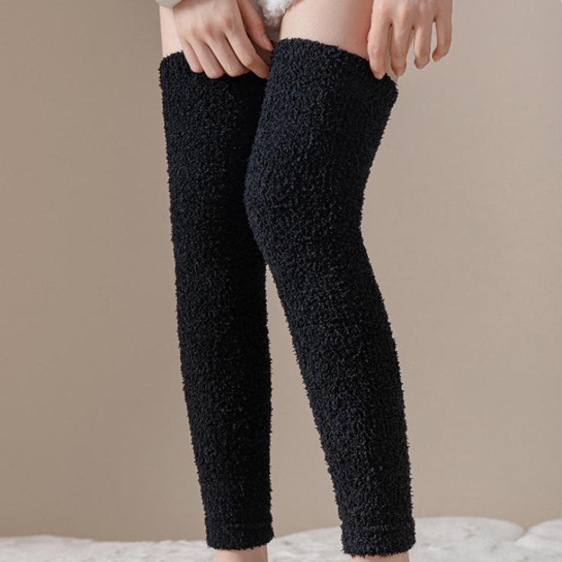 1 Paar Warmes Korallenfleece Kniebandagen Über das Knie Bequem Damenstrumpfwaren Damen Dicke Lange Schlauchsocken