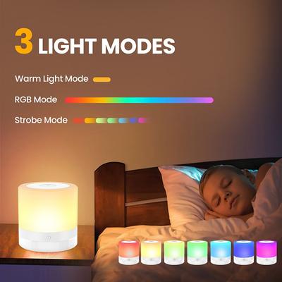 LED Table Lamp Benroom Hoem Decoration Night Light Christmas Home Camping Colorful Atmosphere Lights Rechargeable RGB