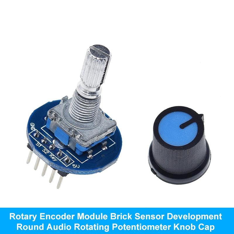 360 Degrees Rotary Encoder Module Rotary Potentiometer Analog Knob Module for Arduino KY-040 RV09 Rotary Encoder EC11 Knob Cap