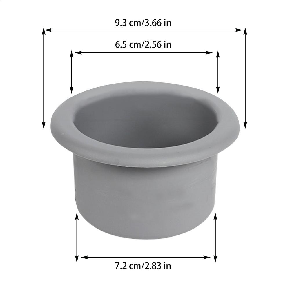 72mm/77mm/79mm Schwarzer Einbau-Getränkehalter für Wohnmobil, Auto, Boot, Anhänger. Platz für Getränkeflaschen, Wasserbecher