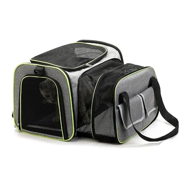 Portable Cat Carrier Airline Approved Pet Handbag Foldable Soft-Sided Cat Cage Expandable Pet Travel Bag Breathable Pet Dog Bag