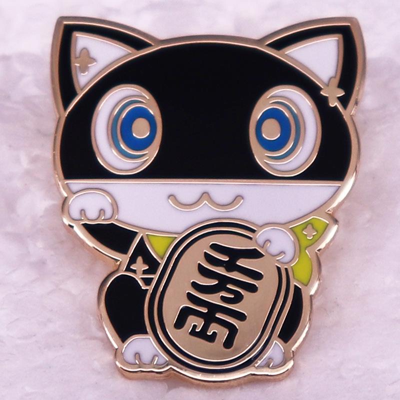 50M Ryo Beckoning Cat Brooch: Yiwen Anime Badge for Women
