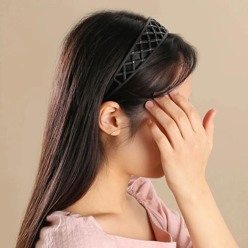 Point Headband Thick Headband Angel Shushu Cubic Mesh Black