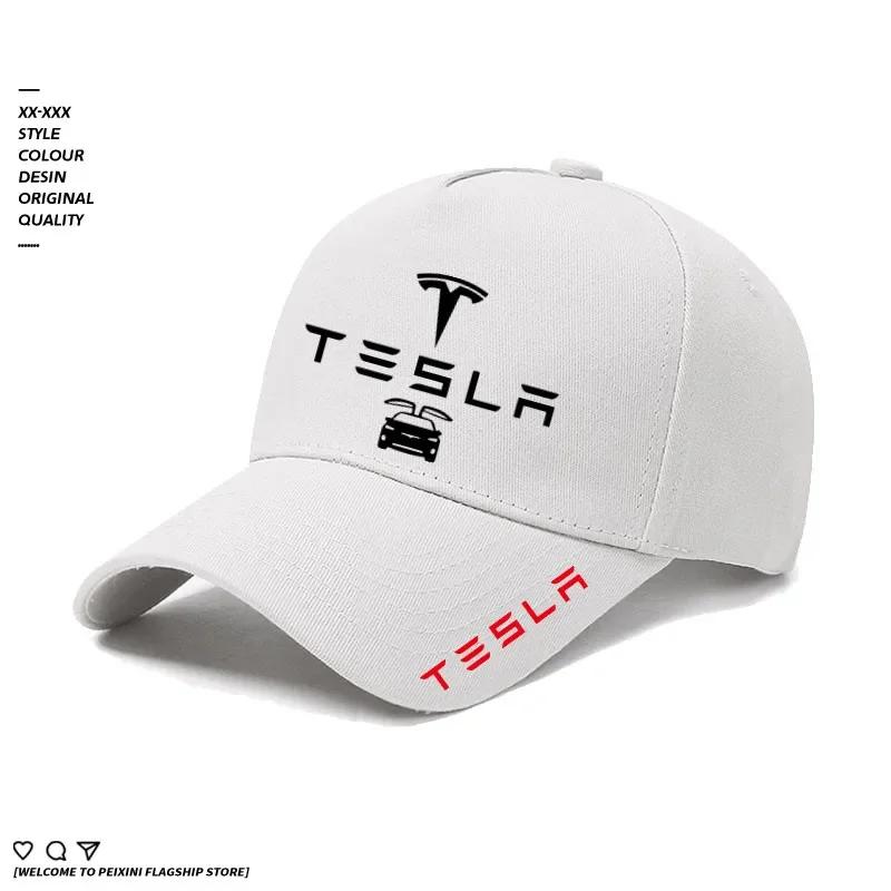 Car Sticker Tesla Four Seasons Casual for Tesla Baseball Caps Embroidery Men Women Racing Snapback Sun Hat Outdoor Sport Running
