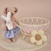 1:8 Scale Mini Cast Iron Cradle with Cotton Floral Cushion Suitable for OB11 BJD Decorative Scene  Accessories Desktop Ornament