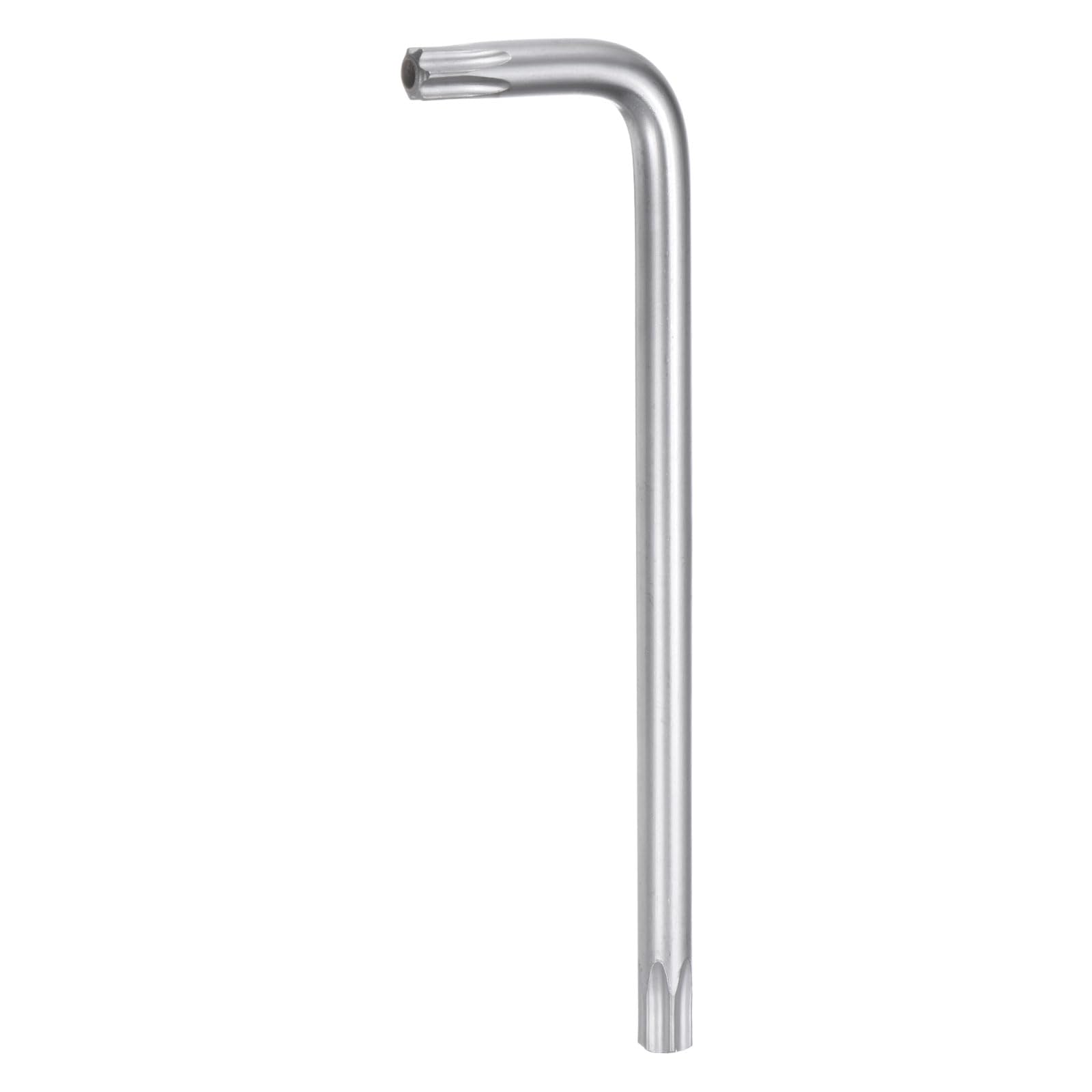 uxcell T30 Tamper-Proof Torx Wrench Starkey L-Shape 6 Point Wrench серебряный