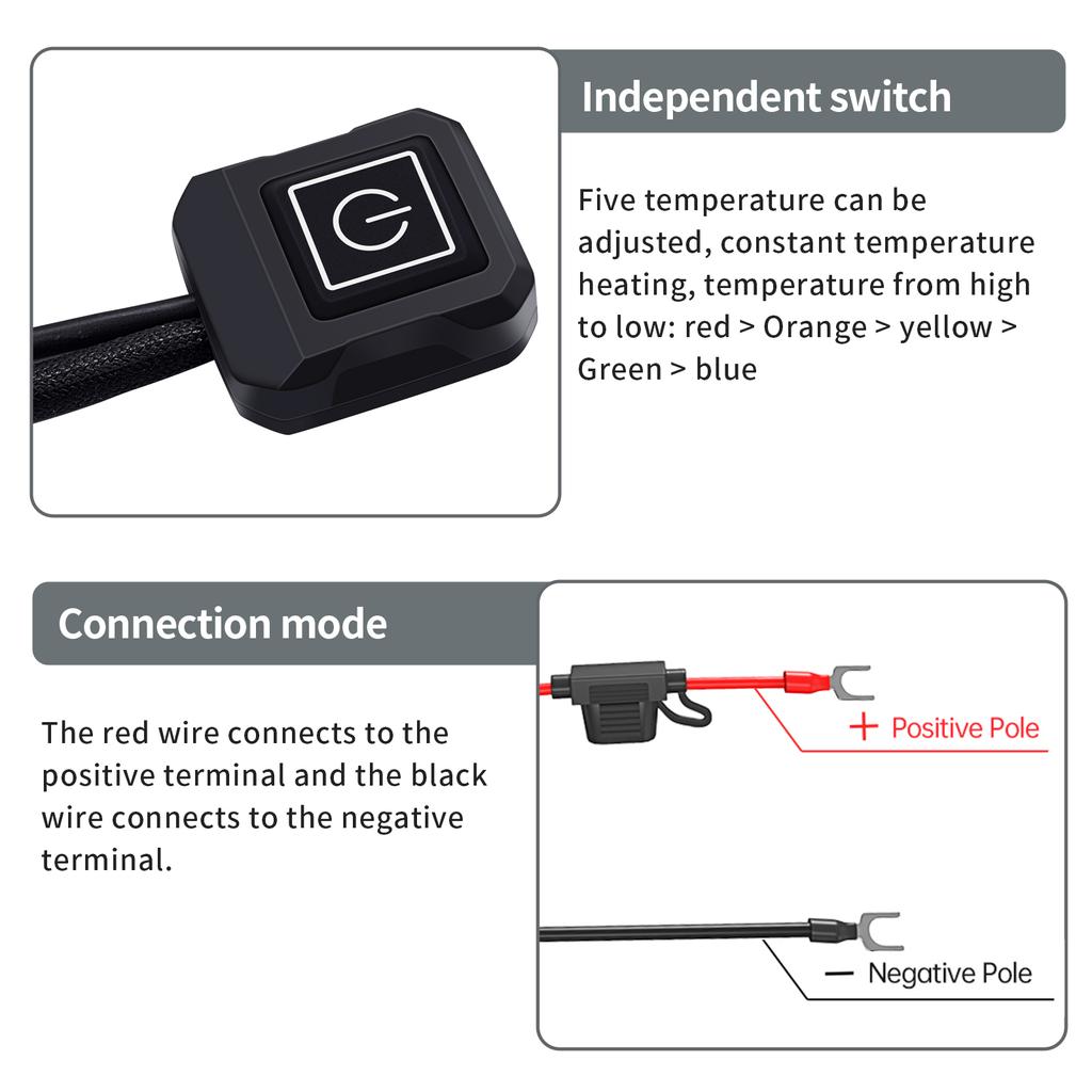 Heißwassergriff für Motorräder, Wärmer für Roller, Wasserdichter und verstellbarer Griff, Elektrischer Heizgriff