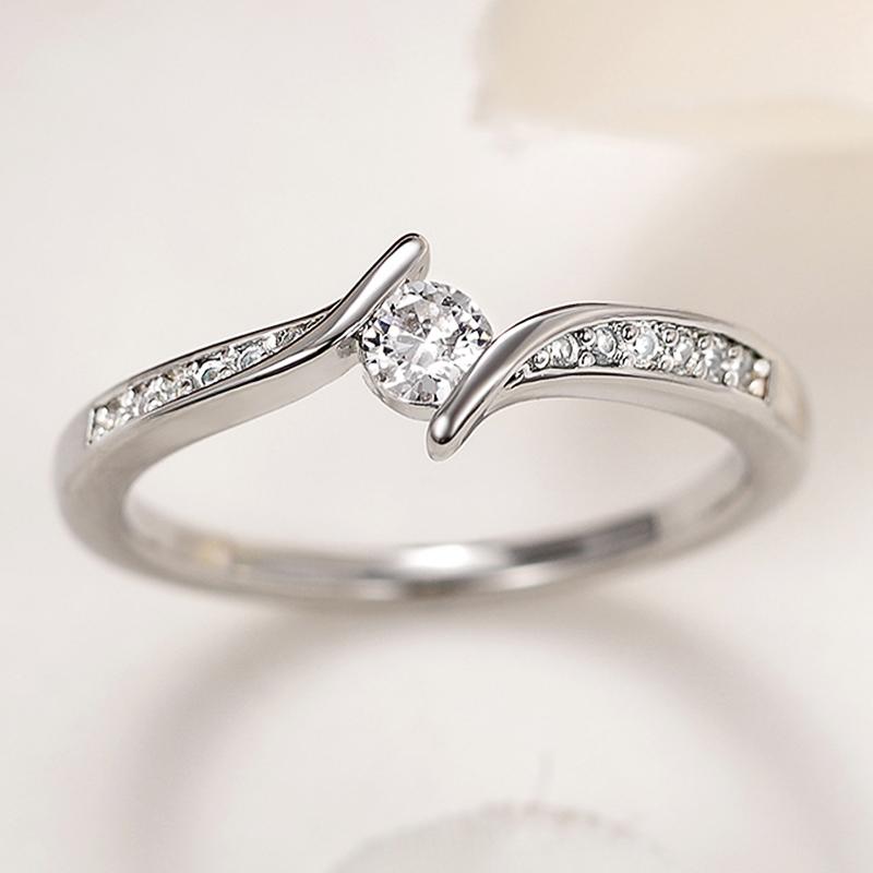 

Exquisite Cross Finger Rings with Round Cubic Zirconia Wedding Accessories for Women Simple and Elegant Female Jewelry 10