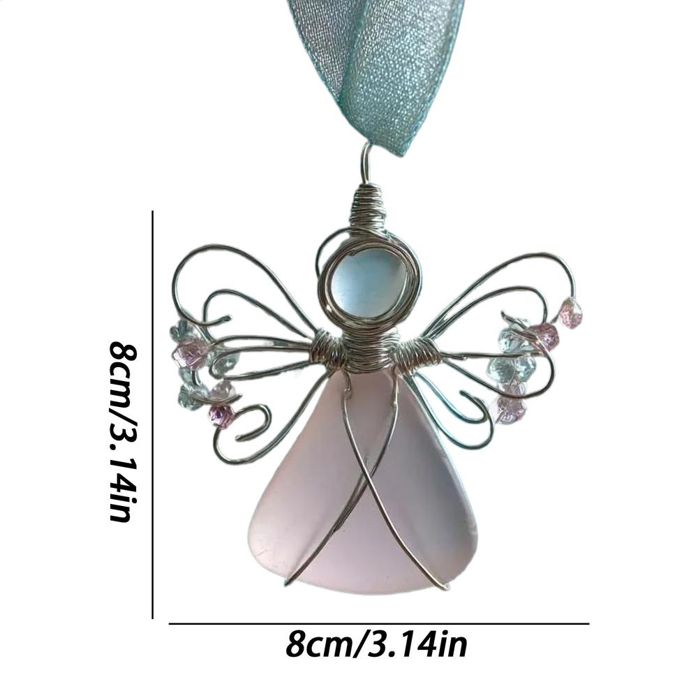 

Sea Glass Angel Ornaments For Christmas Tree 2D Acrylic Christmas Tree Angel Ornament For Home Holiday Indoor Wall Window Car