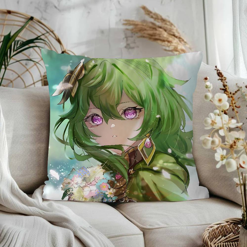 Collei Genshin Impact 45*45cm Cushion Cover Pillow Cover Decor Pillowcase Home Pillowcase For Couch Pillow