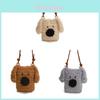 Plush Dog Cartoon Woolen Handbag With Phone Pocket For Daily Use