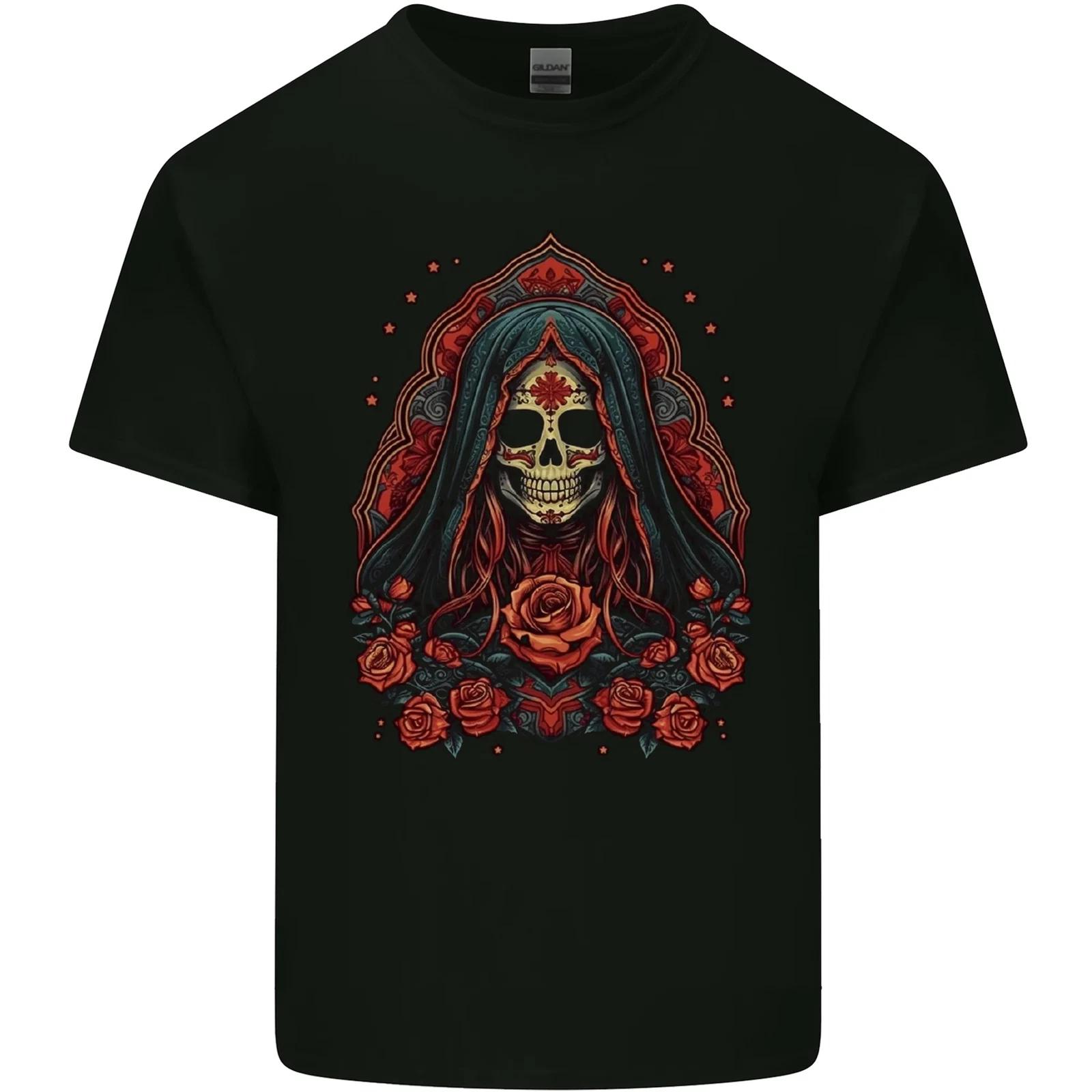 

Santa Muerte Cult Female Deity Saint of Death Kids T-Shirt Childrens S