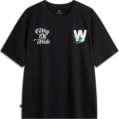 Wade Series Printed Letter Crew Neck Comfortable Breathable Short Sleeve T-Shirt Men Tops Black AHSUB23-4