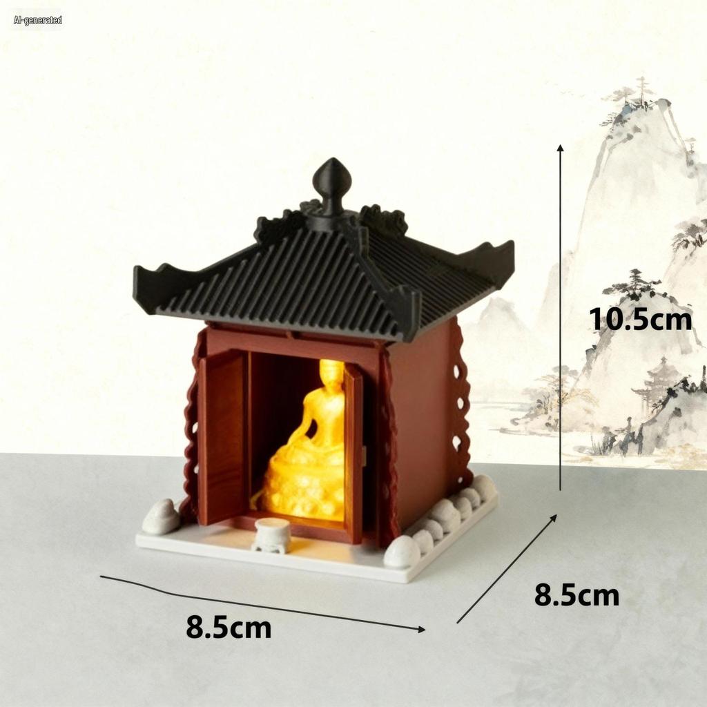 Padiglione Quadrato Antico Stampato in 3D Decorazione Bonsai - Ornamento Fioriera per Paesaggistica in Miniatura