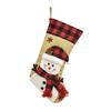 Christmas Stockings 18" Burlap Plaid Fireplace Hanging Stockings 3D Plush Santa Claus/Snowman/Reindeer Large Xmas Stockings for Holiday Party Decor