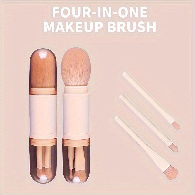 4 In 1 Mini Cute Makeup Brush Travel Makeup Brushes Set Professional Foundation Blending Powder Eye Shadow Brush