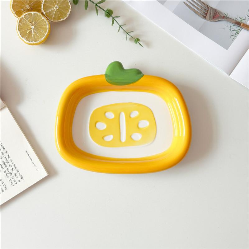 Ceramic Fruit Plate, Dried Fruit Snack Plate, Cute Strawberry Shape Plate, Personalized Underglaze Color Household Snack Plate