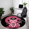 1 Stück Rosa Katze Mandala Büro Runder Teppich, Unter Bürostühlen Schlafzimmer Wohnzimmer Heimdekoration, Raumdeko