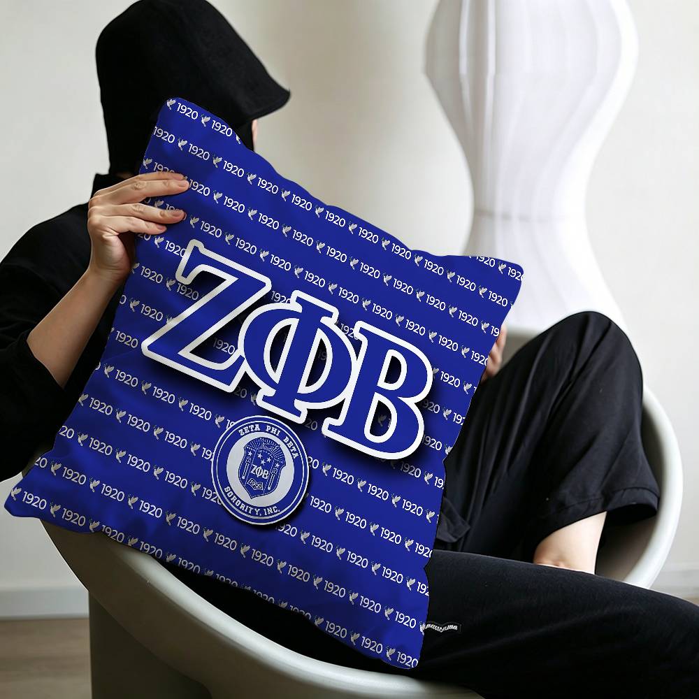 Zeta Phi Beta Print Personalized Pillow Cover Kids Bedroom Wild Party Decor Pillowcase kid Birthday shower Gift