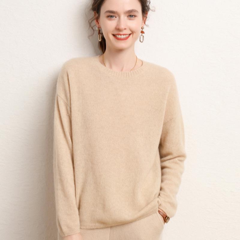 2026 Le Kasha Women's Autumn/Winter Cashmere Round Neck Long Sleeve Pullover Sweater