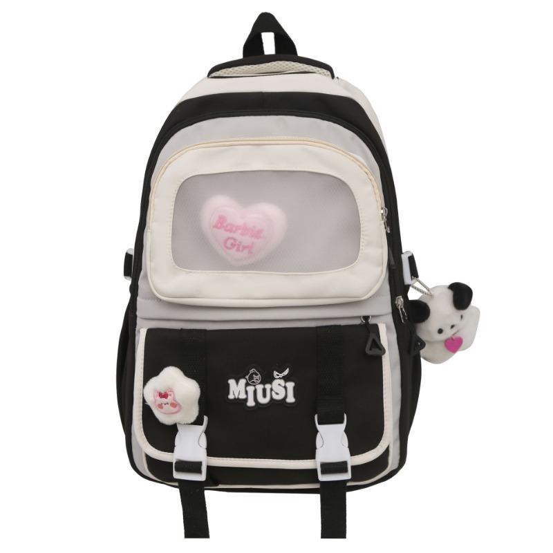 High-value wind schoolbag, junior high school girls backpack, high school students large-capacity cute dopamine backpack
