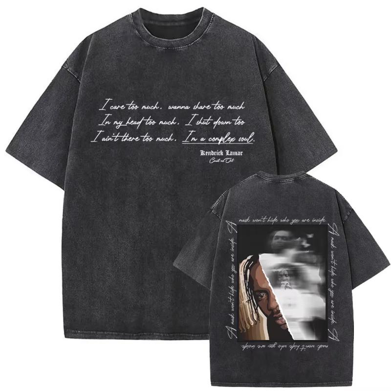T-shirt Vintage Lavata Edizione Limitata Rapper Kendrick Lamar They Not Like Us Estate Unisex Donna Hip Hop Oversize Street Girocollo Maglietta