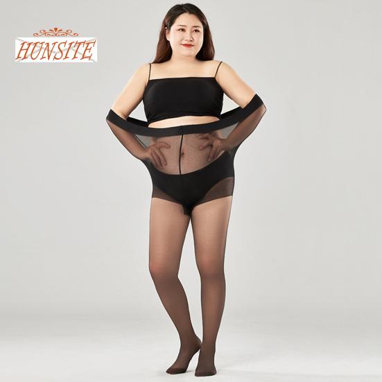 Vysoký pas Dobrá elasticita Ultratenké dámské punčochy Bezešvé Průhledné punčochové kalhoty větší velikosti s průhledným dnem