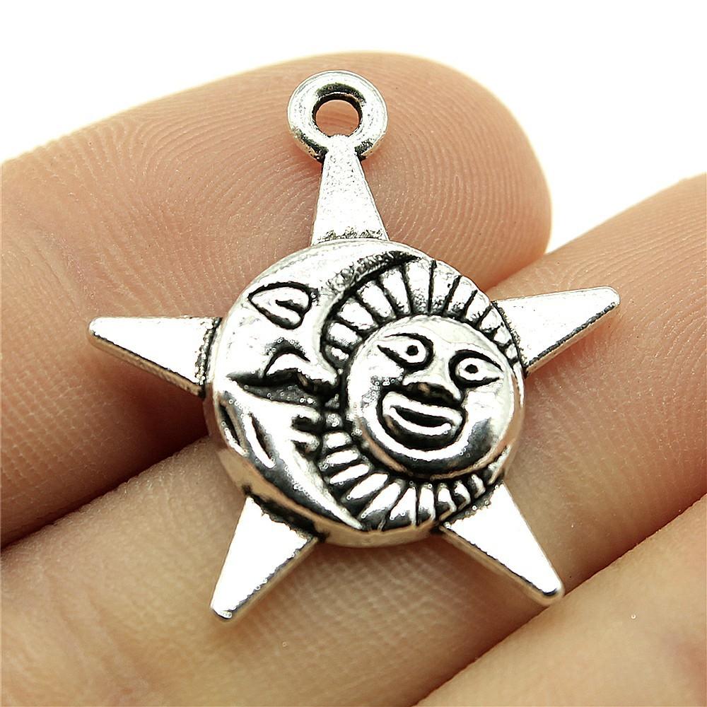 20pcs Sun Pendant Charms Antique Silver Color Sun Charms Jewelry DIY Sun Charms For Bracelet Making