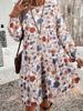 Floral Print Long Sleeve Round Neck Pullover Dress for Women - Autumn/Winter Fashion