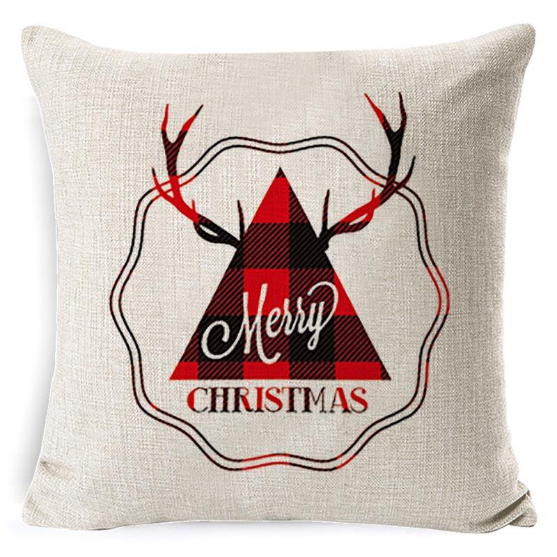 New Christmas Pillowcase Cushion Car Waist Protector Bedside Pillowcase Christmas Linen Pillowcase