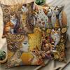 1/4pcs Artistic Cat-Printed Pillowcases Sofa cushion cover home bedroom room decoration