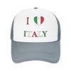 I Love Italy  Sun Hats  Trendy Unisex Adult Mesh Trucker Hat Dropshipping Design Kpop Rock Baseball Caps Birthday Gift