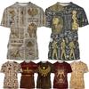Ancient Egyptian Text 3d Printing T-shirt Pharaoh's Eye Egyptian Mural Creative Casual Short-sleeved Tshirt Tees Mens Clothes