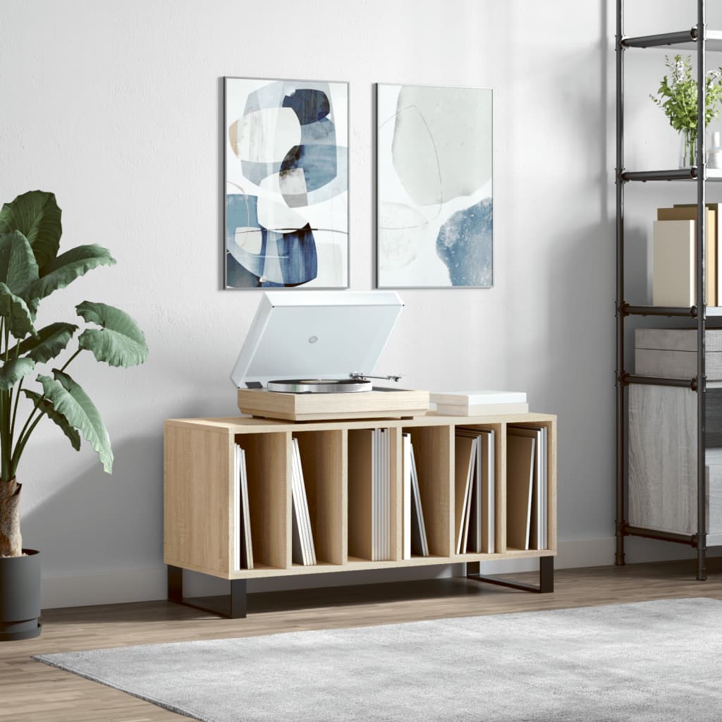 Record Cabinet in Sonoma Oak Finish 100 x 38 x 48 cm Engineered Wood