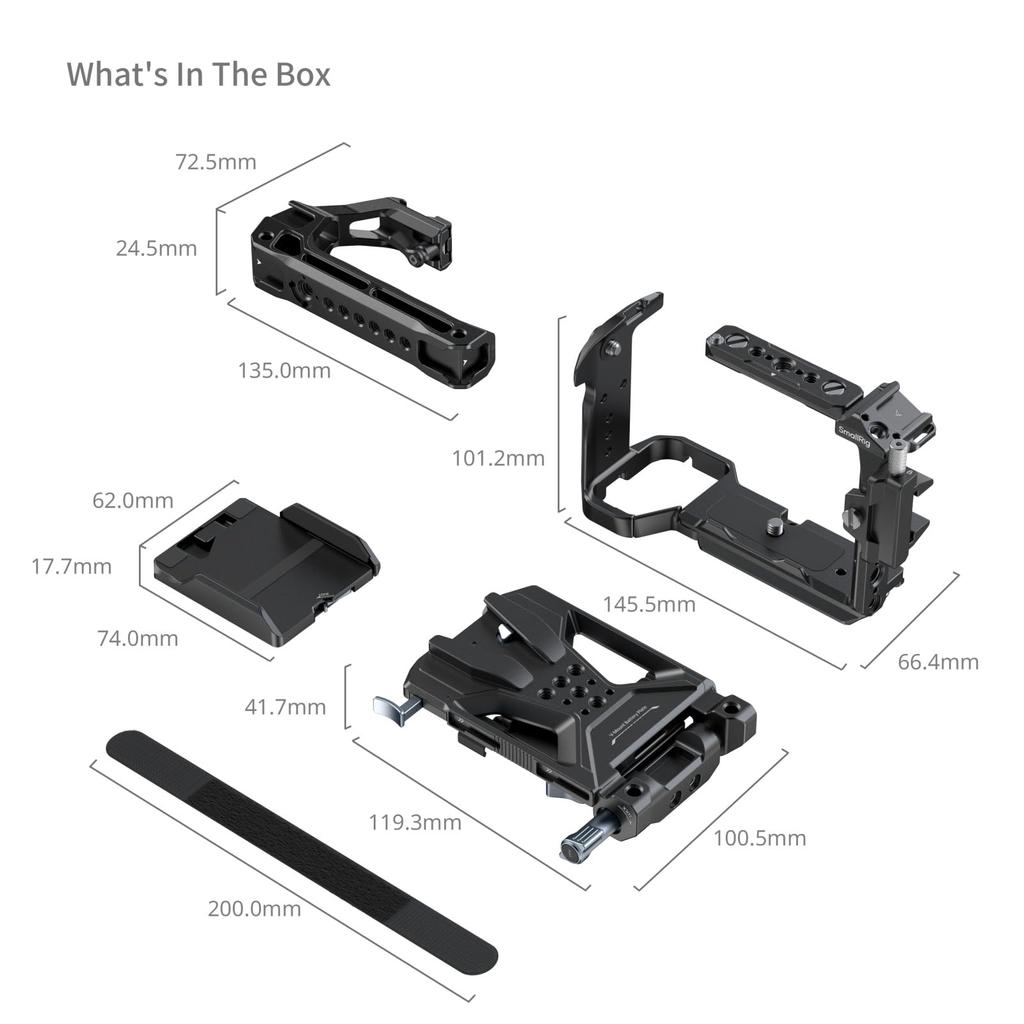 SMALLRIG Camera Cage Kit for Sony Includes Mounting Top FX3/FX30, V-mount Plate, Handle, Etc. (5823)