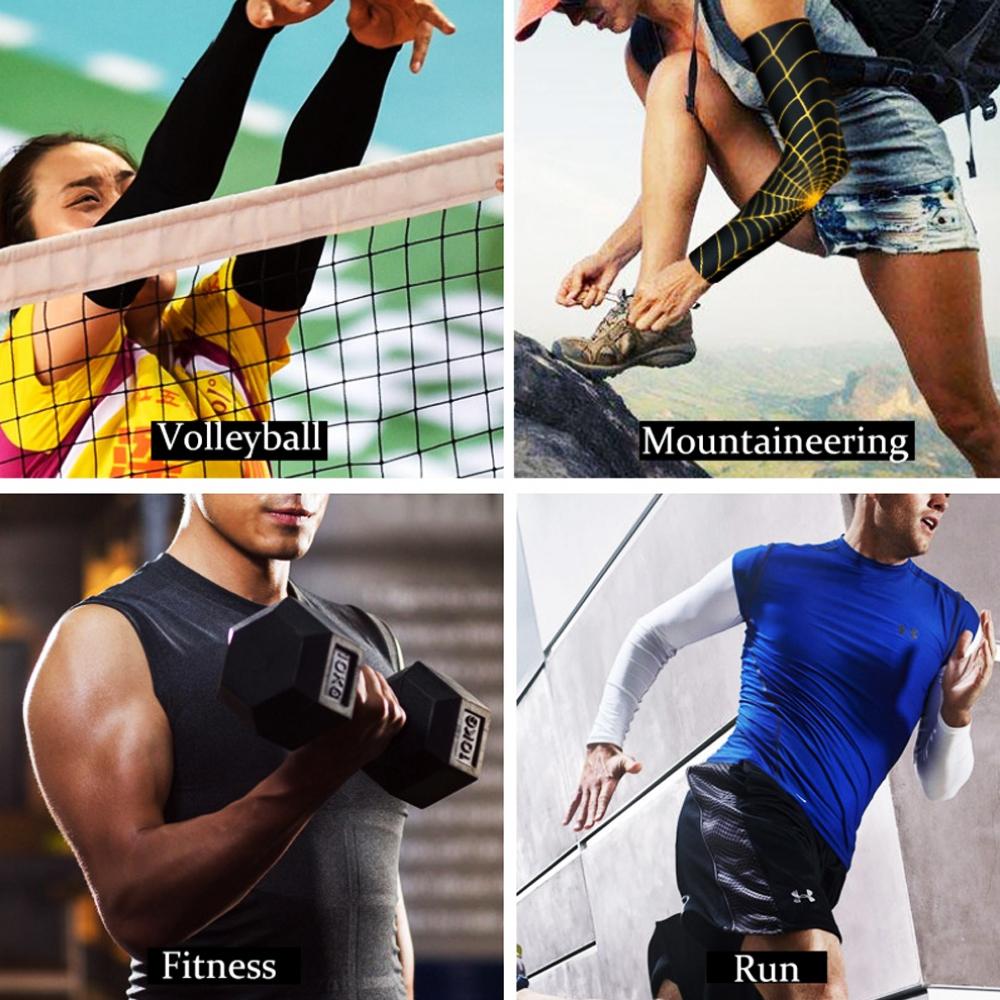 1Pcs UV Protection Breathable Arm Sleeves with Anti-Slip Tattoo Covers Compression Sunblock Ice Silk Cooling Athletic Sleeves