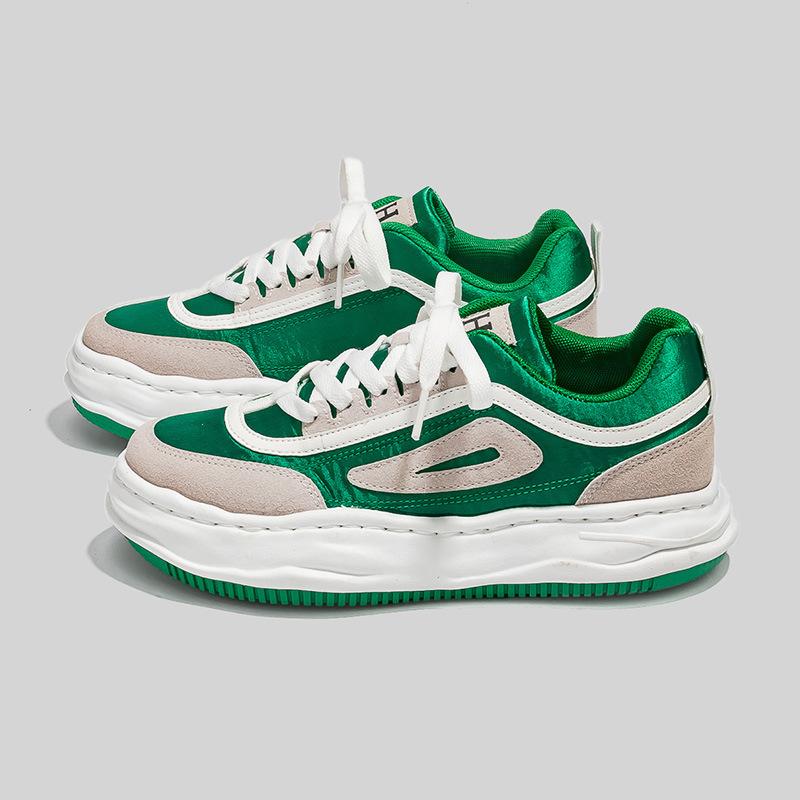 

Обувь для папы, женские туфли с толстой подошвой, корейская версия, повседневная, универсальная, модная, для знаменитостей из Интернета, белая обувь Tide 39 зелёный