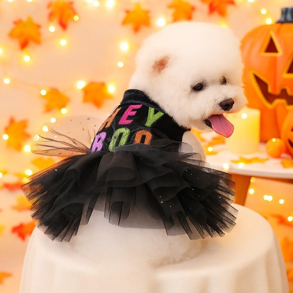 Comfortable Dog Halloween Dress Soft Dog Lace Skirt Fashion Dog Pullover  Party