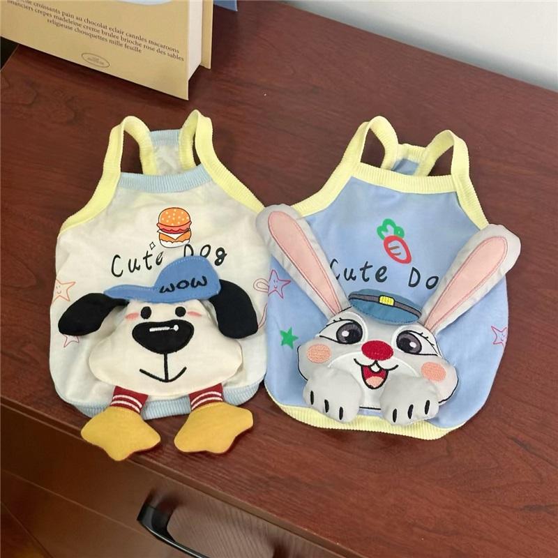 Summer Thin Cartoon Puppy Vest Pet Clothing Three-dimensional Doll Small Puppy Teddy Bichon Pomeranian Clothes