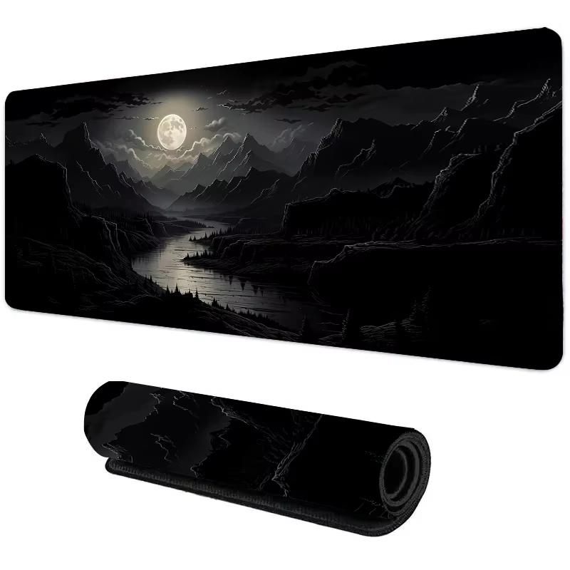 Chinese Purple Fantasy Mountain Tree Desk Mat NonSlip Large Gaming Mouse Pad Waterproof Keyboard Pad for Home Office Decor