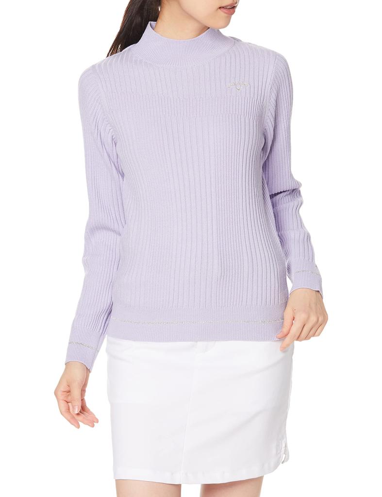 Callaway High Neck Sweater and Rich Golf Sweater C21218206 L Women's (Moisture-Wicking Heat-Generating Luxe) / / 1080_Purple